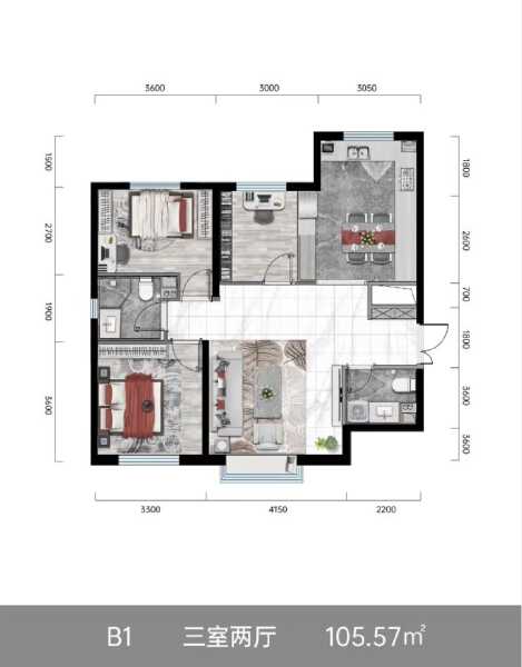 3室2厅2卫 住宅 在售户型图