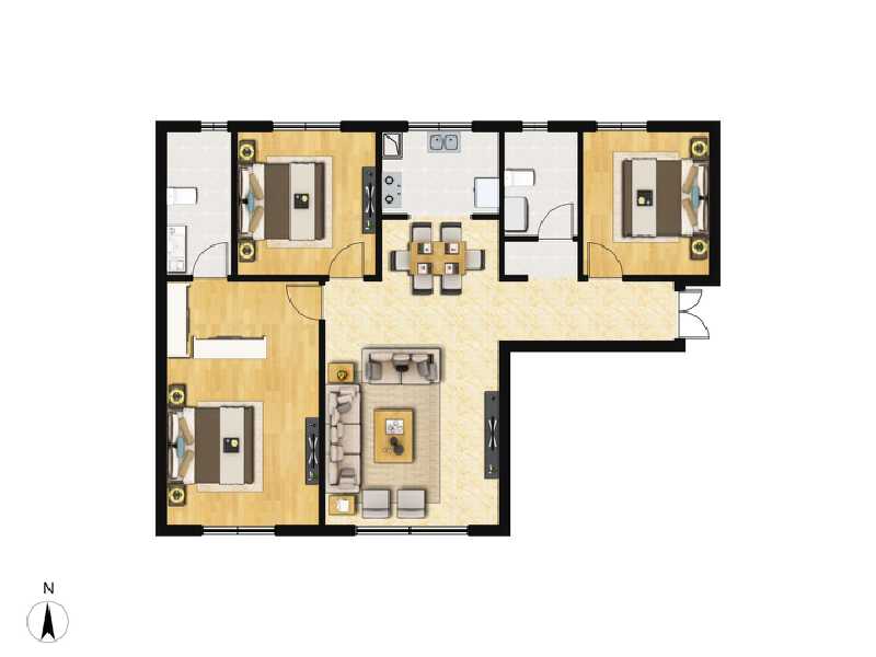 3室2厅2卫 住宅 在售户型图
