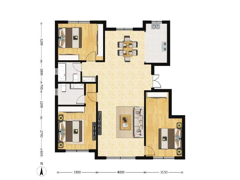 3室2厅2卫 住宅 在售户型图