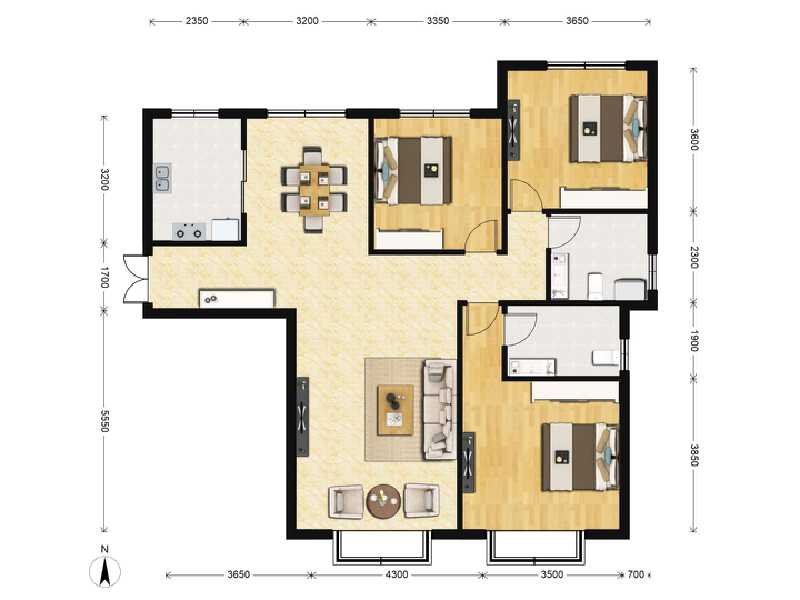 3室2厅2卫 住宅 在售户型图