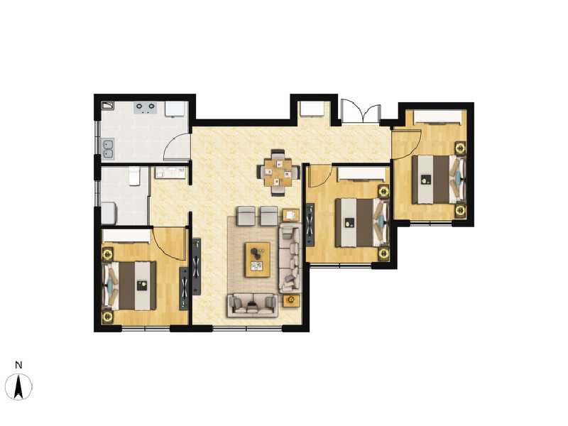 3室2厅1卫 住宅 在售户型图