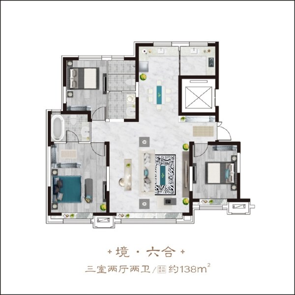 3室2厅2卫 住宅 在售户型图