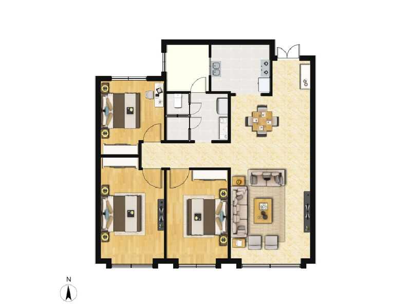 3室2厅1卫 住宅 在售户型图