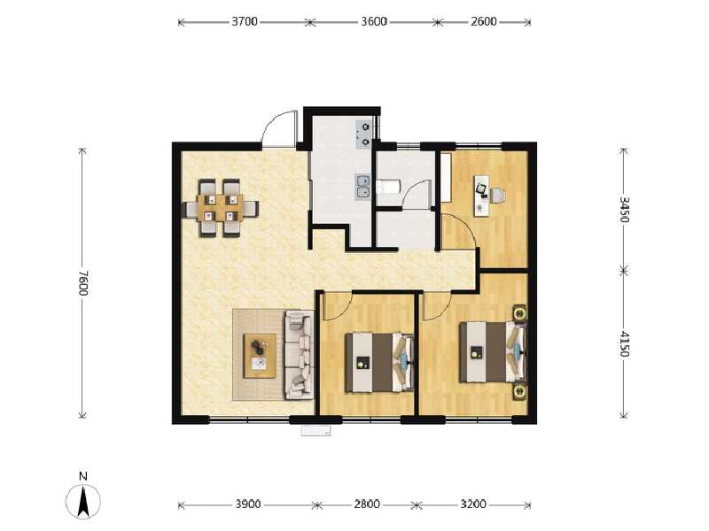 3室2厅1卫 住宅 在售户型图