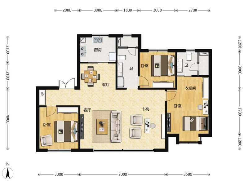 3室2厅2卫 住宅 在售户型图
