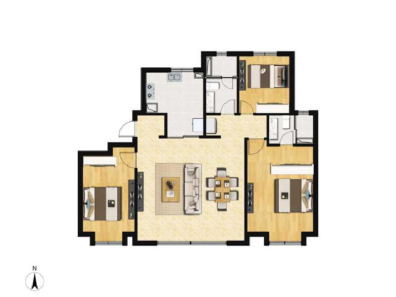 3室2厅2卫 住宅 在售户型图