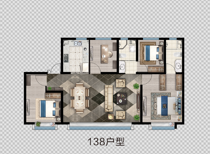 4室2厅2卫 住宅 在售户型图