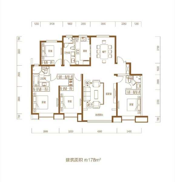 4室2厅2卫 住宅 在售户型图