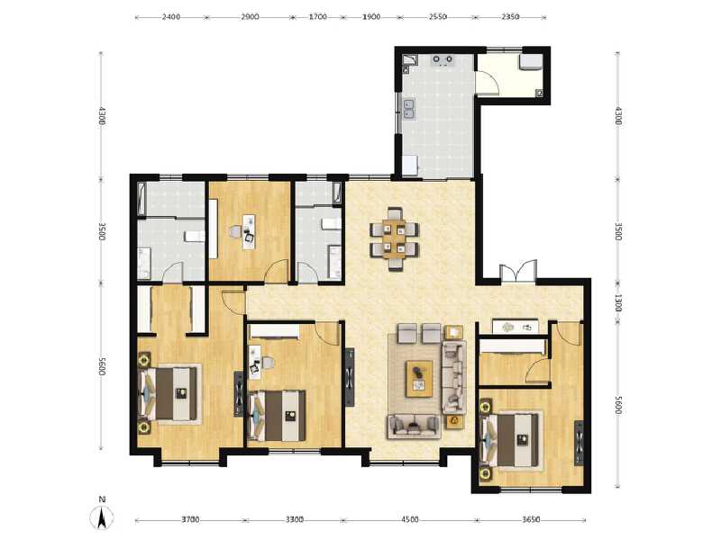 4室2厅2卫 住宅 在售户型图