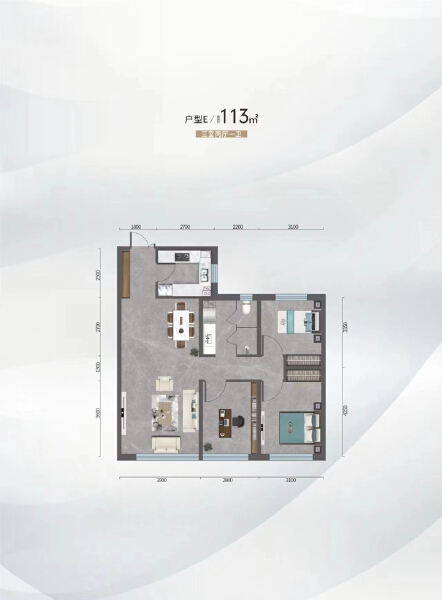 3室2厅1卫 住宅 在售户型图