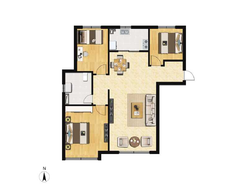 3室2厅1卫 住宅 售罄户型图