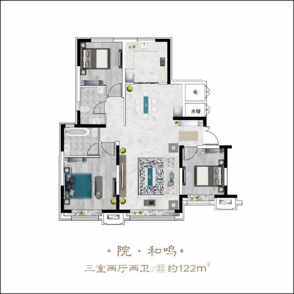 3室2厅2卫 住宅 待售户型图