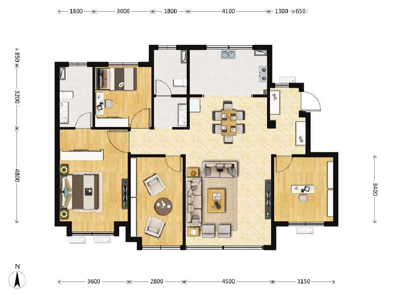 4室2厅2卫 住宅 在售户型图