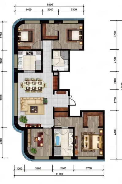 4室2厅2卫 住宅 在售户型图