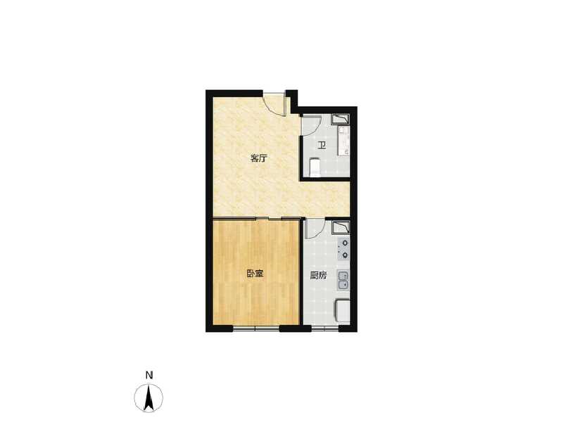1室1厅1卫 住宅 在售户型图