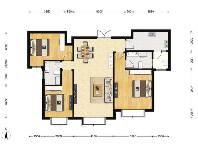 3室2厅2卫 住宅 在售户型图