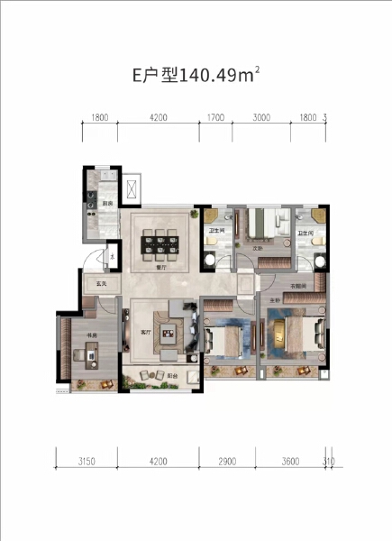 4室2厅2卫 住宅 在售户型图