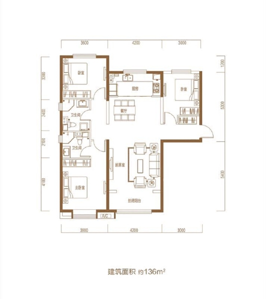 3室2厅2卫 住宅 在售户型图