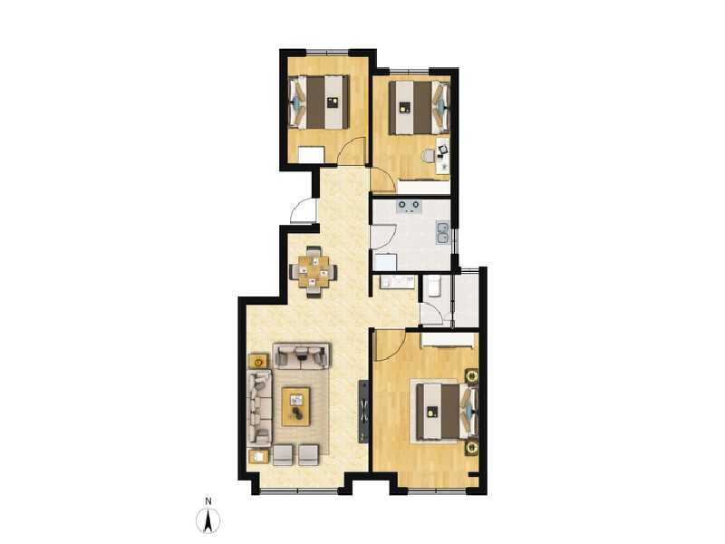 3室2厅1卫 住宅 售罄户型图