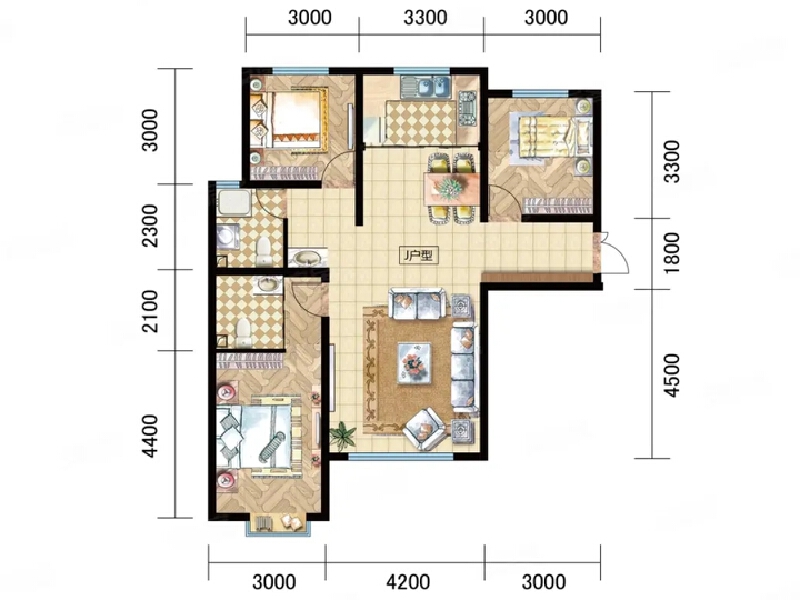 3室2厅2卫 住宅 在售户型图