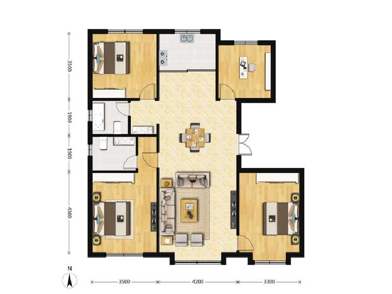 4室2厅2卫 住宅 在售户型图