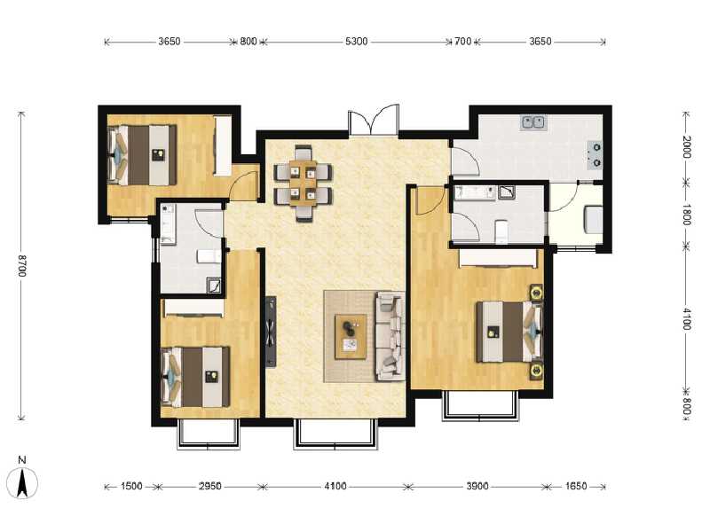 3室2厅2卫 住宅 在售户型图