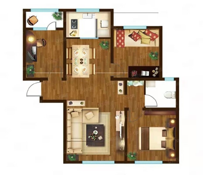 3室2厅1卫 住宅 售罄户型图