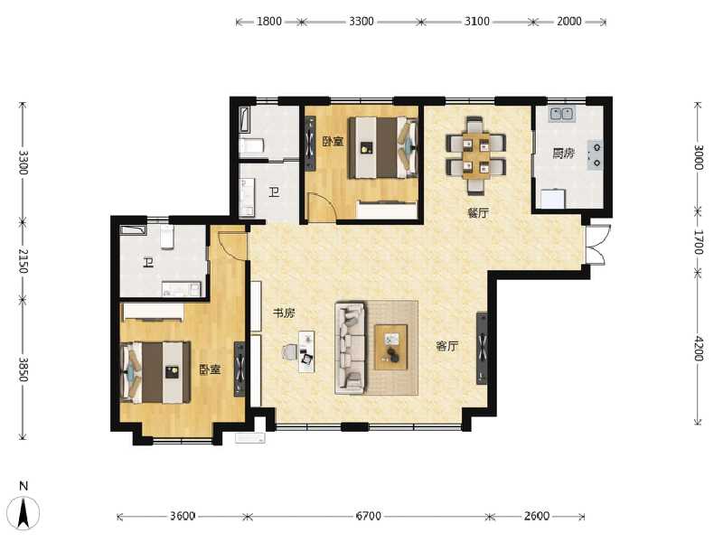 3室2厅2卫 住宅 在售户型图