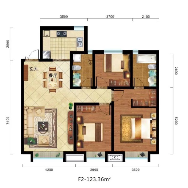 3室2厅2卫 住宅 在售户型图