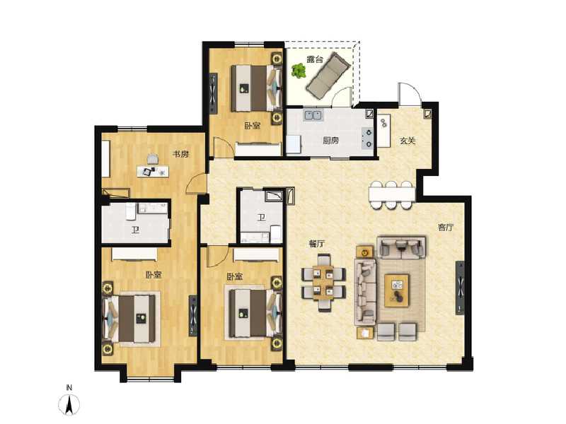4室2厅2卫 住宅 在售户型图