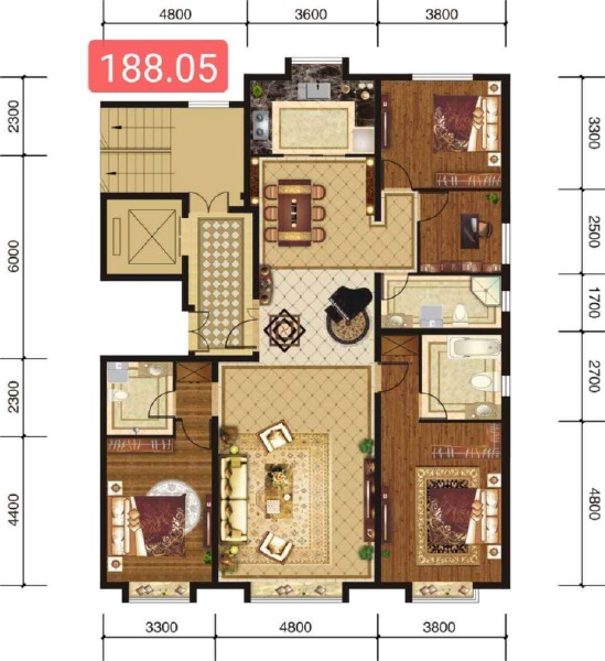 4室2厅2卫 住宅 在售户型图