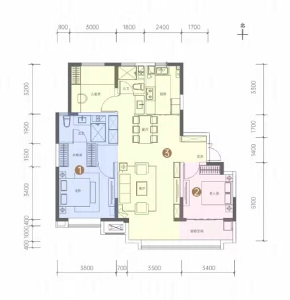 3室2厅2卫 住宅 在售户型图