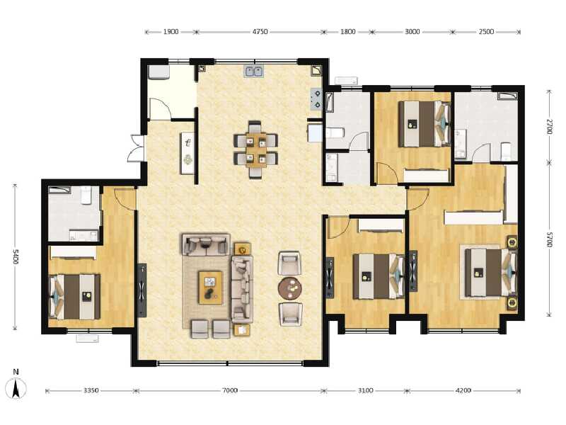 4室2厅3卫 住宅 在售户型图