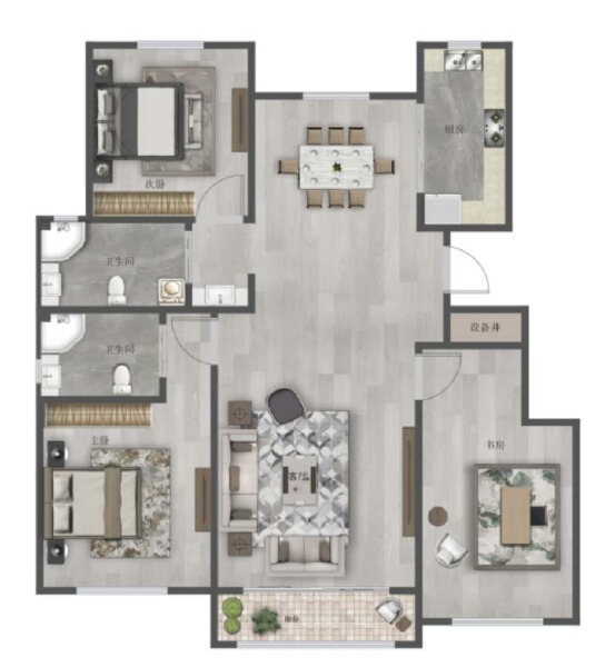 3室2厅1卫 住宅 在售户型图