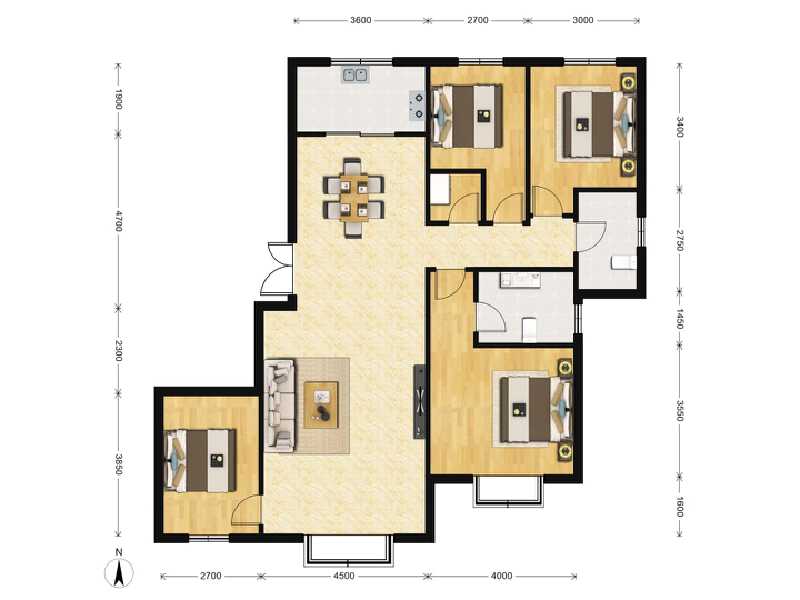 4室2厅2卫 住宅 在售户型图
