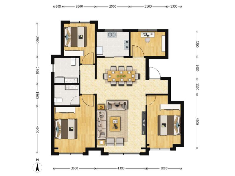 4室2厅2卫 住宅 售罄户型图