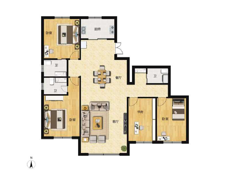 4室2厅3卫 住宅 在售户型图