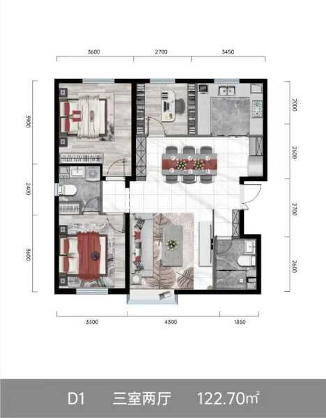 3室2厅2卫 住宅 在售户型图