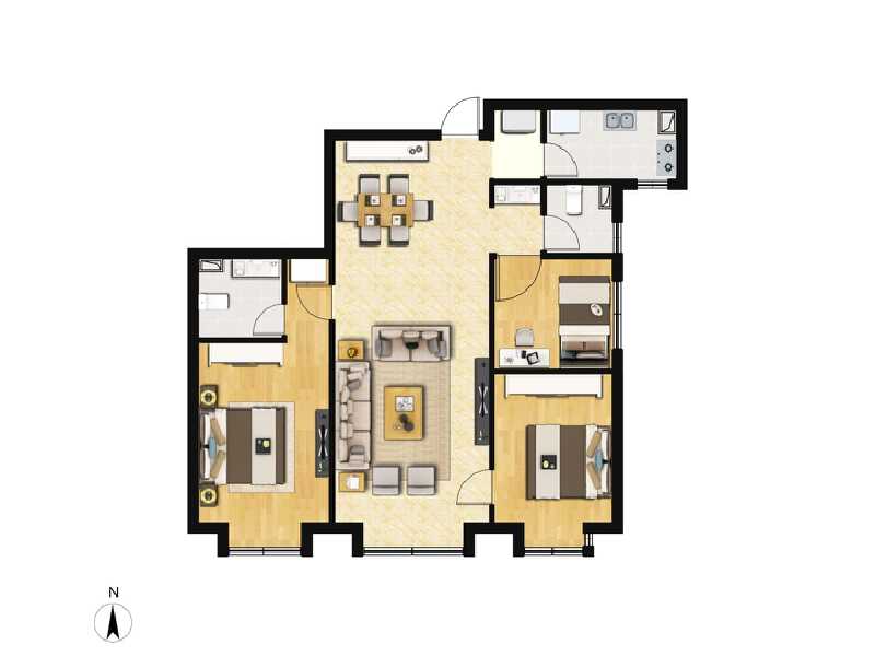 3室3厅2卫 住宅 在售户型图