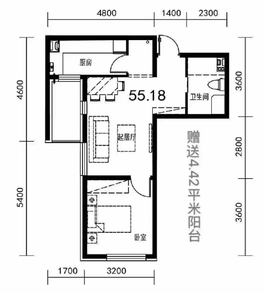 1室0厅0卫 住宅 在售户型图