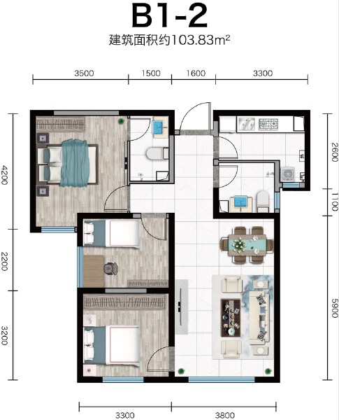 3室2厅2卫 住宅 在售户型图