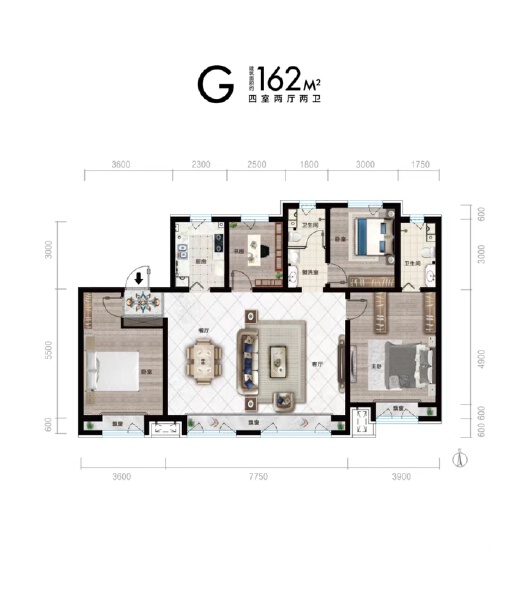 4室2厅2卫 住宅 在售户型图