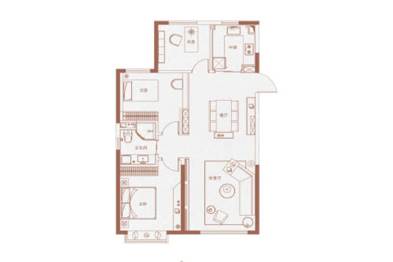 3室2厅1卫 住宅 在售户型图