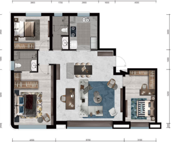 3室2厅2卫 住宅 在售户型图