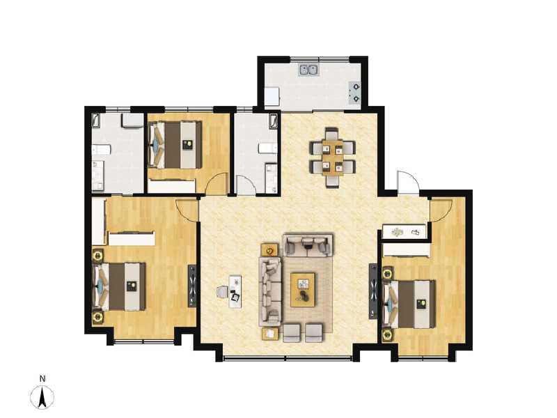 3室3厅2卫 住宅 在售户型图