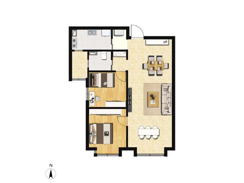 2室3厅1卫 住宅 在售户型图