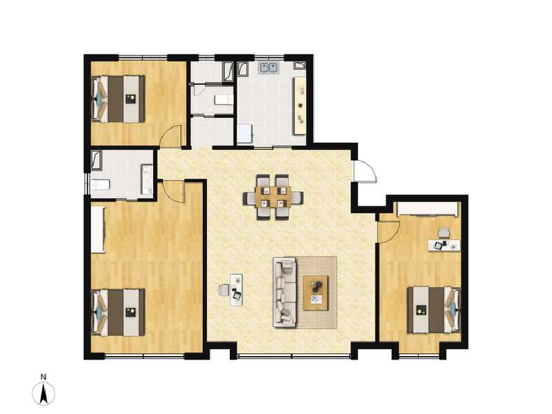 3室2厅2卫 住宅 在售户型图